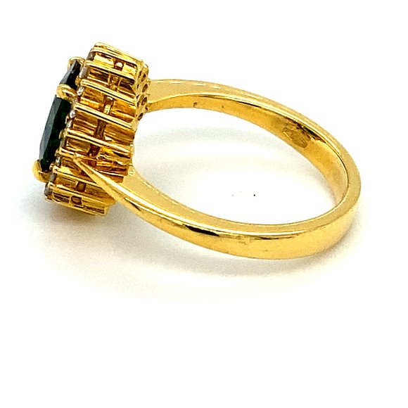 Certified Tsavorite 3.60ct Diamonds 18K Gold Ring - Picture 5 of 7